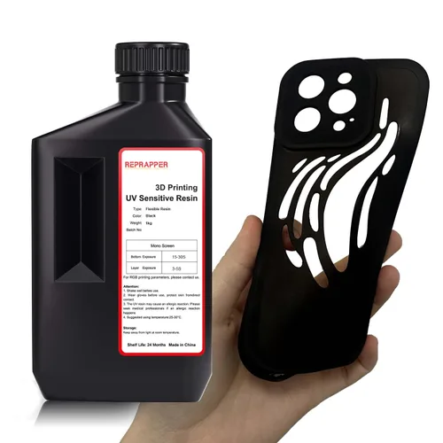 Miniatura 6 de RepRapper Resina para impresora 3D, 405nm Cambio de color de curado rápido UV, paquete de resina estándar de 1kg, resina de fotopolímero