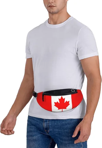 Miniatura 4 de Riñonera cruzada con la bandera de Estados Unidos, para hombres y mujeres, para viajes, caminar, correr, senderismo, pesca., Canada flag