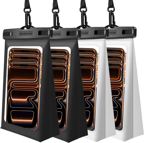 Paquete de 4 bolsas flotantes impermeables para teléfono – Funda universal grande flotante a prueba de agua – Soporte flotante transparente con