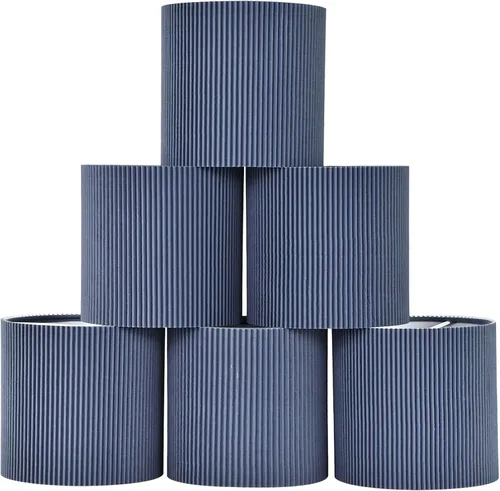Miniatura 12 de KETTE - Pantallas de lámpara de tela plisada con clip para lámpara de mesa, araña, pared, juego de 2, tambor pequeño, 5.4"×5.4"×H5.2", tela TC
