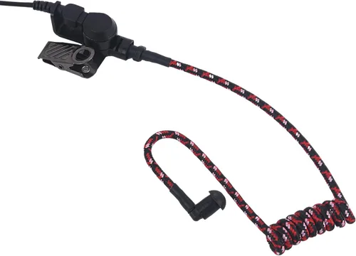 Miniatura 3 de Reemplazo de tubo de bobina de fibra de tela tejida trenzada para auriculares acústicos de radio Walkie Talkie (cable negro, rojo y rosa)