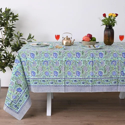 Miniatura 42 de Funda de mesa impresa a mano con diseño exquisito, tela de algodón premium, perfecta para comedor y decoración, mantel de mesa