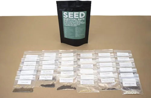 Miniatura 4 de Shop Succulents Kit de jardín de supervivencia de emergencia 14,000 semillas de reliquia sin OMG con larga vida útil, 38 paquetes variados