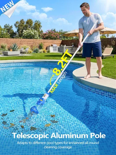 Miniatura 7 de LanOcean Aspiradora de piscina inalámbrica para piscina enterrada, flujo ajustable, cabezal de cepillo transparente, limpieza visible, potente