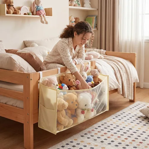 Miniatura 6 de Beeveer Organizador de animales de peluche para mesita de noche, red organizadora de juguetes de peluche de gran capacidad que ahorra espacio