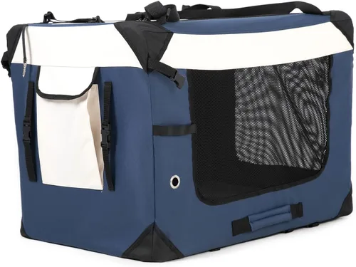 Miniatura 2 de Transportador grande para gatos, jaula de viaje plegable para perros, portátil, de lados suaves, con alfombrilla de felpa súper suave y cálida