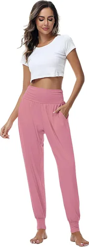 Miniatura 7 de Ficerd Paquete de 3 pantalones de descanso para mujer, cómodos pantalones deportivos de yoga con bolsillos de cintura alta, pantalones deportivos