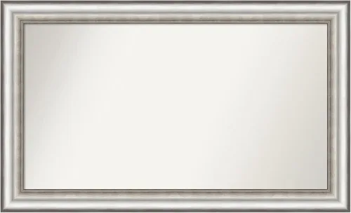 Miniatura 7 de Amanti Art Espejo de baño plateado para sobre el fregadero, 26 x 26 pulgadas, espejo cuadrado de plata antigua, marco de madera tradicional mediano