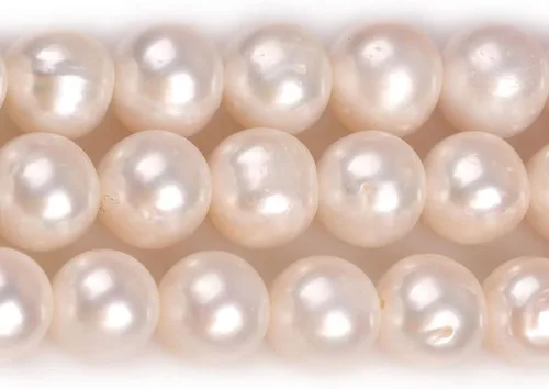 Miniatura 3 de Cuentas de perlas cultivadas de agua dulce para hacer joyas, piedras preciosas naturales semipreciosas de 0.394-0.433 in, color blanco, 15 pulgadas