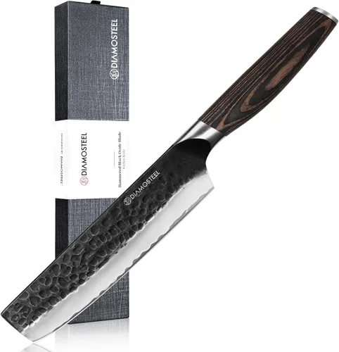 Miniatura 9 de Cuchillo utilitario – Cuchillo profesional de cocina de 5 pulgadas – Hoja de óxido negro martillado japonés 9CR18MOV acero inoxidable de alto