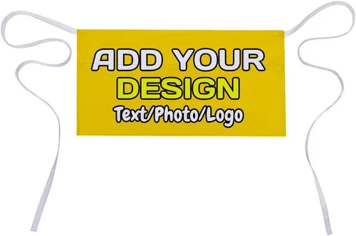 Miniatura 12 de Delantal de cintura personalizado con 3 bolsillos para añadir foto, texto, logotipo, nombre, camarera