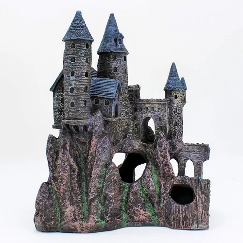 Miniatura 2 de Penn-Plax Deco-Replicas Age-of-Magic Wizard's Castle Part B - Decoración para acuario – Resina duradera pintada a mano con agujeros de natación