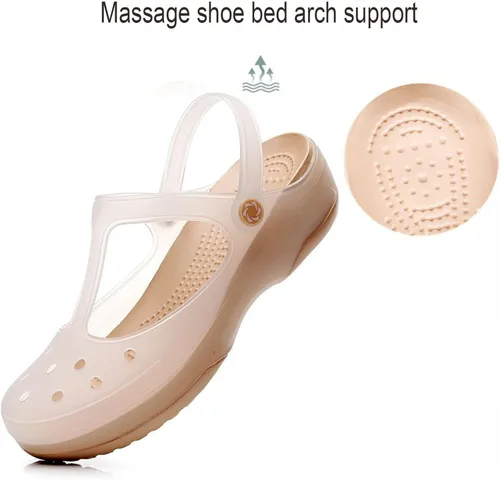 Miniatura 7 de Zuecos clásicos transparentes de color sólido para mujer, cómodos, suaves y antideslizantes, sandalias de playa de gelatina para actividades al aire