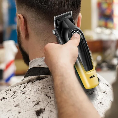 Miniatura 9 de VGR Juego de cortapelos para hombres y recortadora de cabello, combo de peluquero inalámbrico con pantalla LED, cuchillas de cerámica y titanio