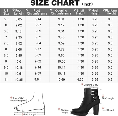 Miniatura 6 de mysoft Women's Ankle Boots Chunky Stacked Heel Zipper Booties