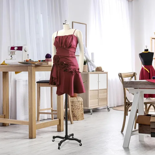 Miniatura 7 de Adjustable Female Dress Form Mannequin with Arms - Size S Foam Model for Sewing, Tailoring, Fashion Design, Custom Fitting with Insertable Pins