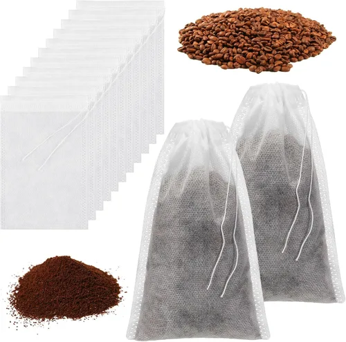 Newwiee 400 bolsas de filtro de té, bolsas de té grandes de 4 x 6 pulgadas, desechables vacías para café suelto, malla de café frío, bolsa de filtro