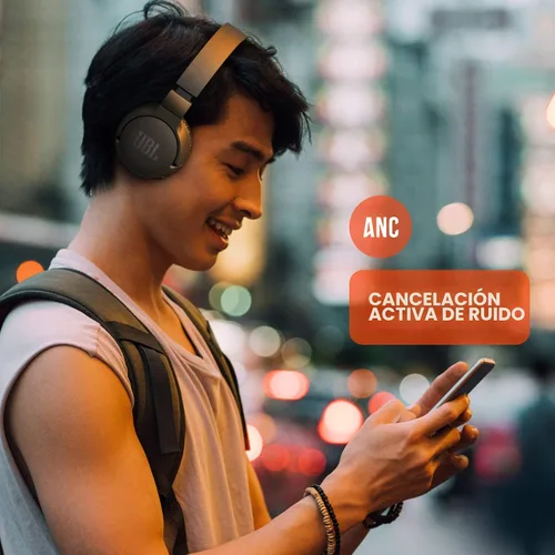 Miniatura 4 de JBL Tune 660NC inalámbrico con cancelación activa de ruido, batería de hasta 55 horas, micrófono para llamada, plegable y cómodo, compatible con Azul