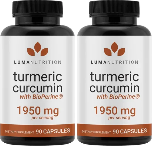 Miniatura 8 de Luma Nutrition Curcumina de cúrcuma con pimienta negra, 95% curcuminoides, 1950 mg por porción, suplemento de cúrcuma premium, con BioPerine