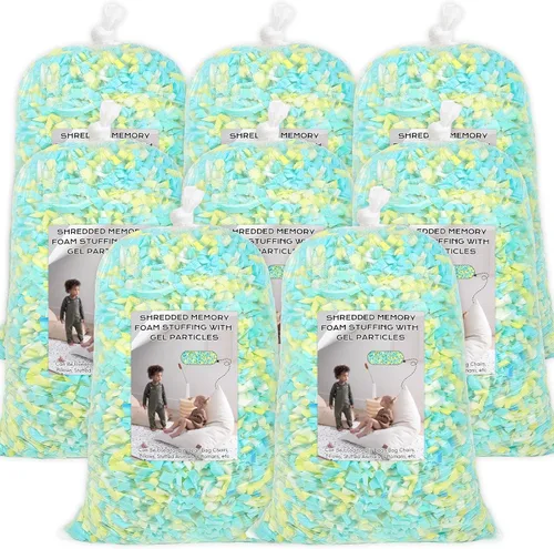 Miniatura 15 de Relleno de saco de frijoles Garifon, 9.1 kg de relleno de espuma viscoelástica triturada, relleno para silla de saco de frijoles, relleno de saco