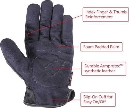 Miniatura 6 de SKYDEER Paquete de 3 pares de guantes de trabajo de cuero duraderos para jardinería y trabajo general (SD8810/L)