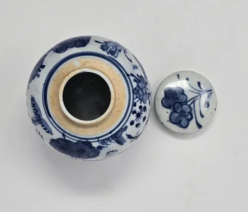 Miniatura 3 de Jarrón de cerámica cubierto de cerámica de porcelana azul y blanca de estilo antiguo, estilo Ming de China, chino Jingdezhen (S3) (flor azul)