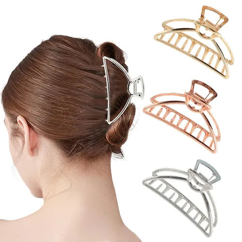 Miniatura 7 de VinBee 4 pinzas para el pelo de piel sintética, pinzas grandes de felpa para mujeres y niñas, horquillas de medio moño para cabello grueso, bonitos