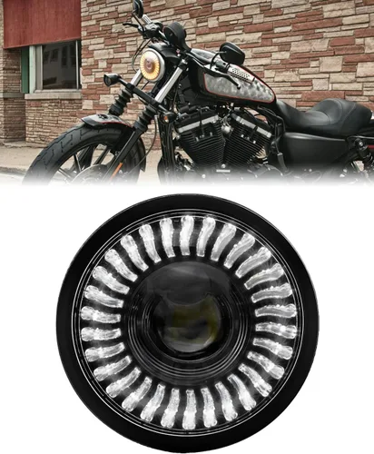 Miniatura 8 de 5-3/4 5.75 pulgadas LED faro delantero de motocicleta compatible con Harley Davidson Sportster Dyna Low Rider Street Bob lron 883 1200 Softail Wide