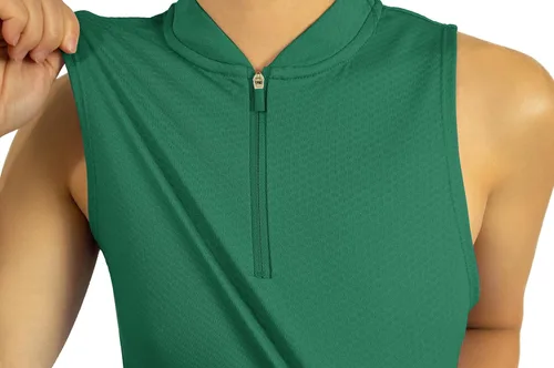 Miniatura 3 de Three Sixty Six - Blusa polo de golf sin mangas con cierre de cremallera para mujer, camisetas cortas de secado rápido para mujeres