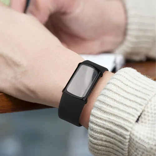 Miniatura 8 de Paquete de 3 protectores de pantalla para Fitbit Charge 6/5, funda protectora de poliuretano termoplástico (Negro)