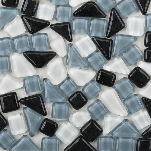 Miniatura 18 de Azulejos de mosaico de 7.05 oz, paquete de azulejos de mosaico de vidrio de cristal, suministros para decoración del hogar, manualidades, platos