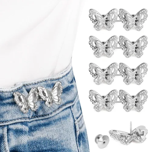 Miniatura 10 de TOOVREN Apretador de cintura para pantalones, botones de mezclilla desmontables para jeans sueltos, alfileres de botones sin costura y sin B-Daisy