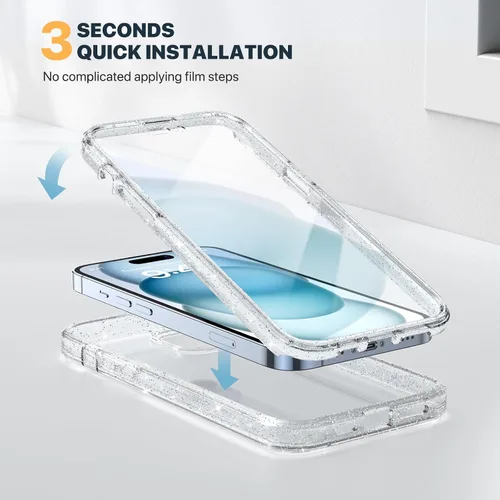Miniatura 6 de Diaclara - Funda resistente de cuerpo completo con protector de pantalla sensible al tacto y antiarañazos, con protector de lente de cámara