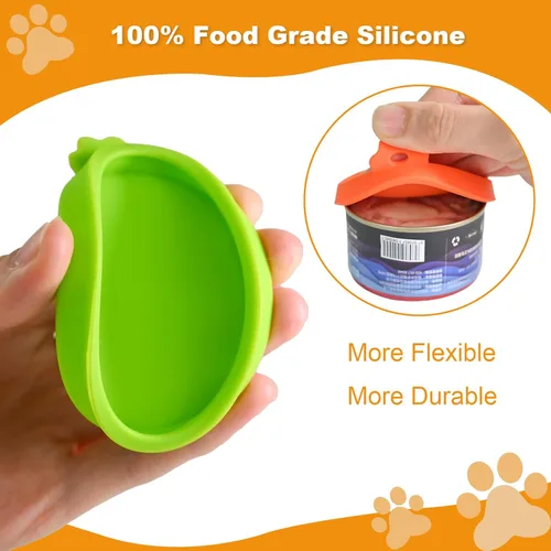 Miniatura 4 de Yobbai Tapas pequeñas para latas de comida para gatos de 3 onzas y 2.5 onzas, cubiertas de silicona de grado alimenticio, codificadas por colores 9