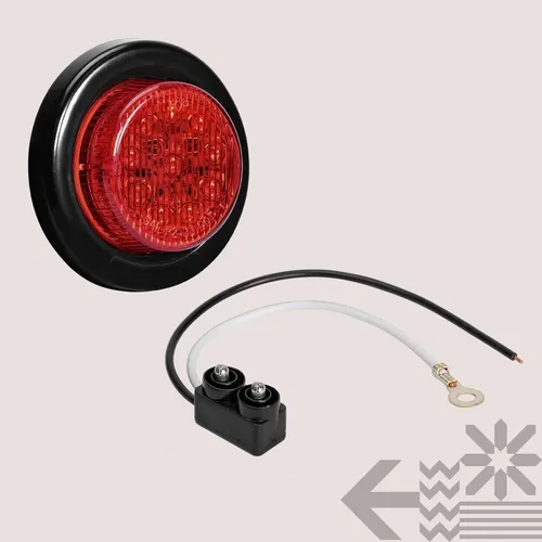 Miniatura 8 de TRUE MODS 2" - 10 luces LED redondas rojas de 2 pulgadas y 12 V [reflector 2 en 1] [policarbonato] [certificado D.O.T.] [ojales y enchufes] Rojo