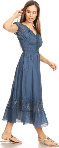 Miniatura 3 de Anna-Kaci Renaissance Campesant Maiden Boho Inspirado en Manga Casquillo Vestido de Encaje