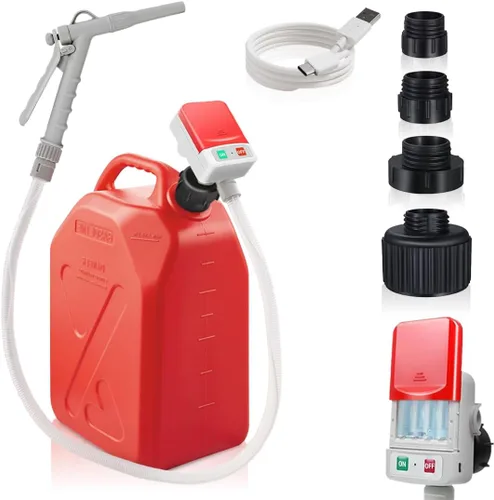 Miniatura 11 de HiNADA Bomba de transferencia de combustible con parada automática: alimentación de batería, portátil de 3.2 GPM con manguera extra larga de 51