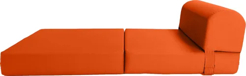 Miniatura 5 de D&D Futon Furniture. Cama plegable de espuma para silla, sofá estudio, colchón de espuma plegable para invitados (6 x 24 x 70 pulgadas, naranja)