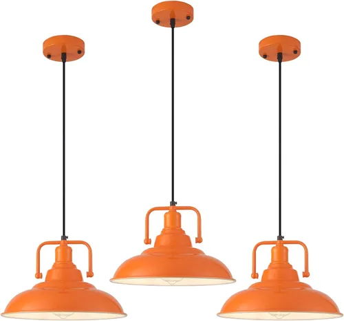 Miniatura 17 de Lámpara colgante negra de 12.5 pulgadas, paquete de 3 unidades, luz colgante de granja, iluminación colgante industrial, luces colgantes de cocina