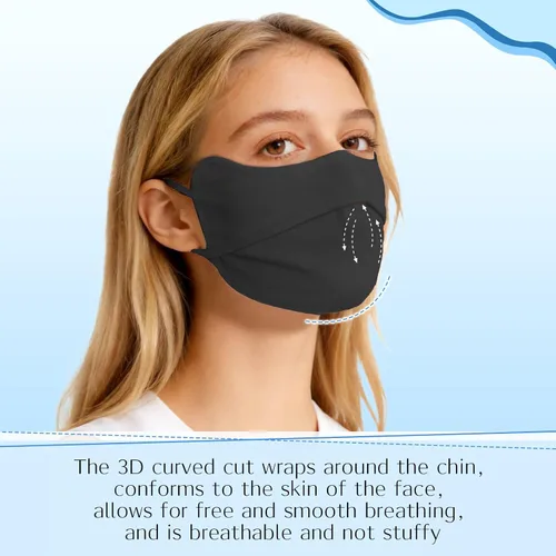 Miniatura 7 de 4 máscaras faciales de protección solar UV y polaina para el cuello, cubierta de bufanda UPF50+ transpirable diseño refrescante para actividades al