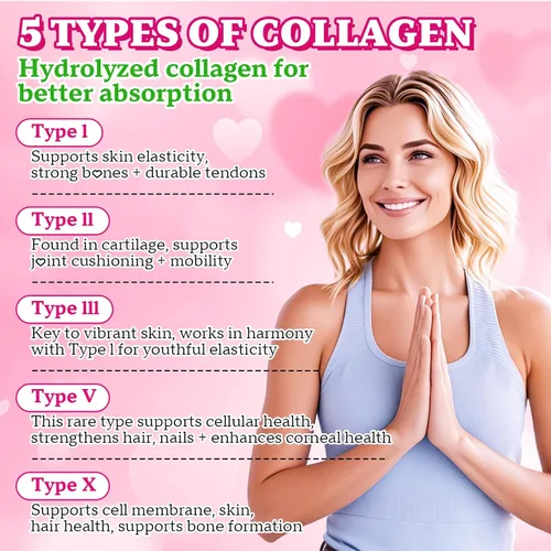 Miniatura 3 de Gomitas de péptidos de colágeno múltiple, gomitas de colágeno para mujeres y hombres, proteína tipo I, II, III, V, X con biotina, ácido hialurónico