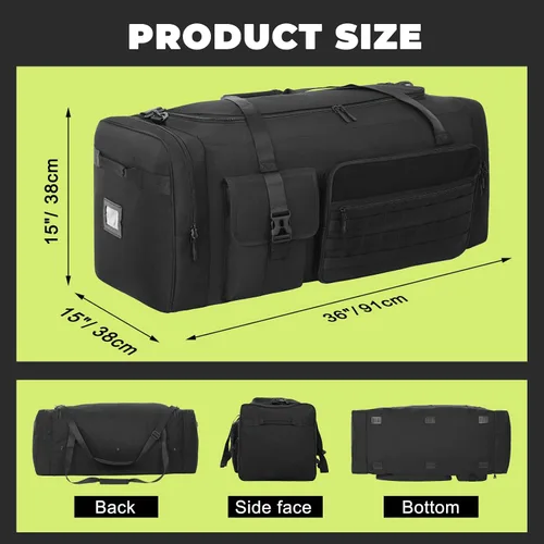 Miniatura 5 de Bolsa de lona extra grande de 36 pulgadas para gimnasio y viajes, 130 L, bolsa de equipo de gran tamaño para baloncesto, béisbol, hockey, fútbol