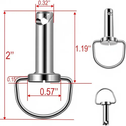 Miniatura 6 de Paquete de 4 pasadores de montaje duros de liberación rápida compatibles con modelos Harley Touring 1995-2023 – Kit de herramientas de disuasión