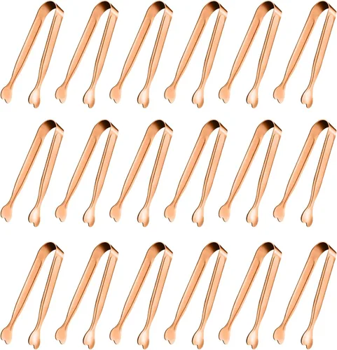 Mini Pinzas para Servir, Anytrp Paquete de 18 Pinzas de Acero Inoxidable para Azúcar, Pinzas para Hielo de 4.3 pulgadas, Pinzas de Cocina para Oro