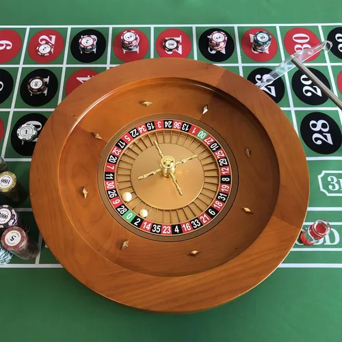 Miniatura 6 de Yuanhe Rueda de ruleta de madera de lujo, juego de ruedas de ruleta de 20 pulgadas, rodamientos de precisión de grado casino, torreta de latón