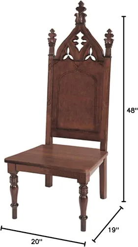 Miniatura 2 de Robert Smith Silla de iglesia rústica de arce, 48 pulgadas, marrón, remates tallados a mano y detalles ornamentados, construcción de madera dura