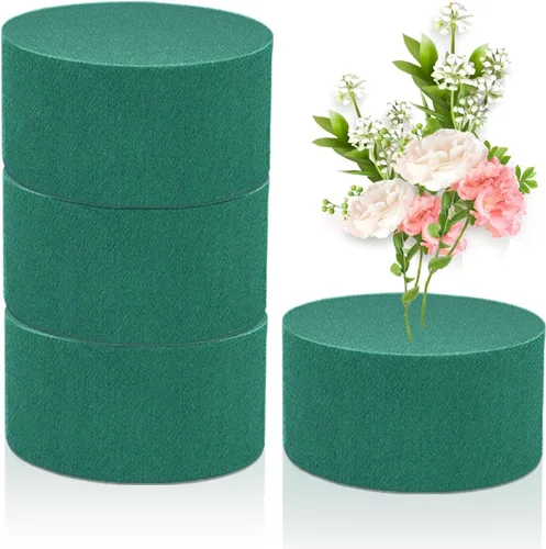 Miniatura 10 de Espuma Floral Grande Redonda de 6 Pulgadas SUPKING, Espuma de Flores 4 Piezas, Espuma de Florista, Bloques de Espuma Húmeda y Seca, Verde