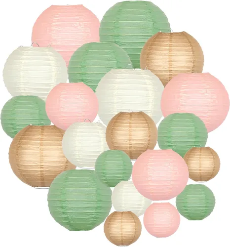 Miniatura 8 de Faroles de papel decorativos, linternas colgantes redondas, suministros de fiesta para graduación, despedida de soltera, género, neutro, baby