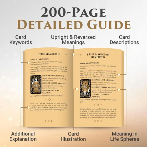 Miniatura 5 de Wyspell Cartas de Tarot: Mazo de Tarot Starlight con Libro Guía - Mazo de Cartas de Tarot Único para Principiantes - Cartas Modernas de Adivinación