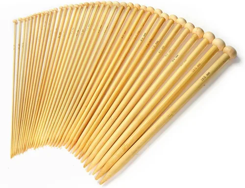 Miniatura 8 de LIHAO Juego de 30 piezas de agujas de tejer de bambú, agujas de tejer de madera, accesorios de kit de tejer para principiantes hechos a mano, de una